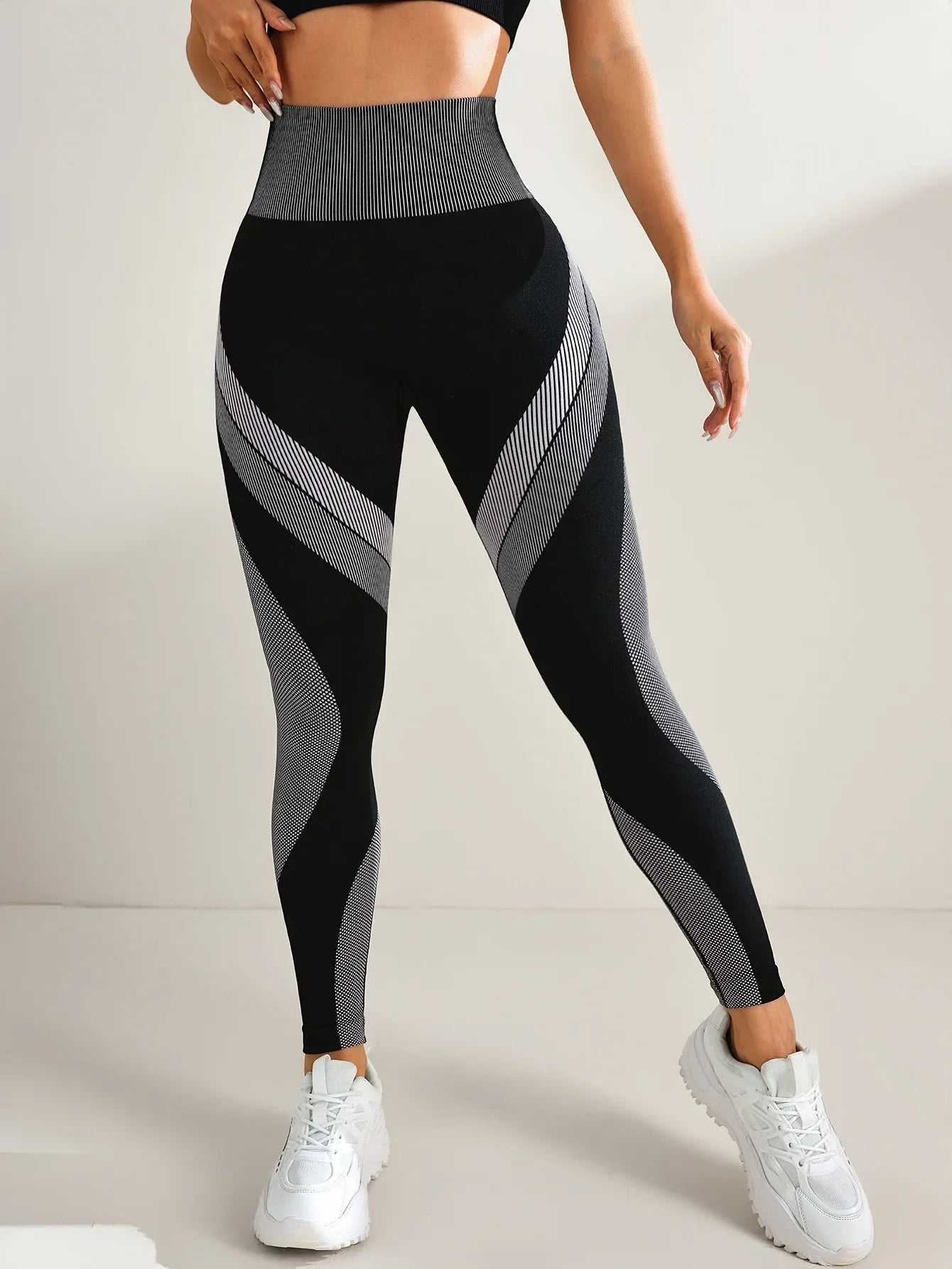 Women's Seamless Yoga Leggings Color Block High Waisted Soft&Stretchy Breathable Scrunch Butt Lifting Gym Sports Workout Pants