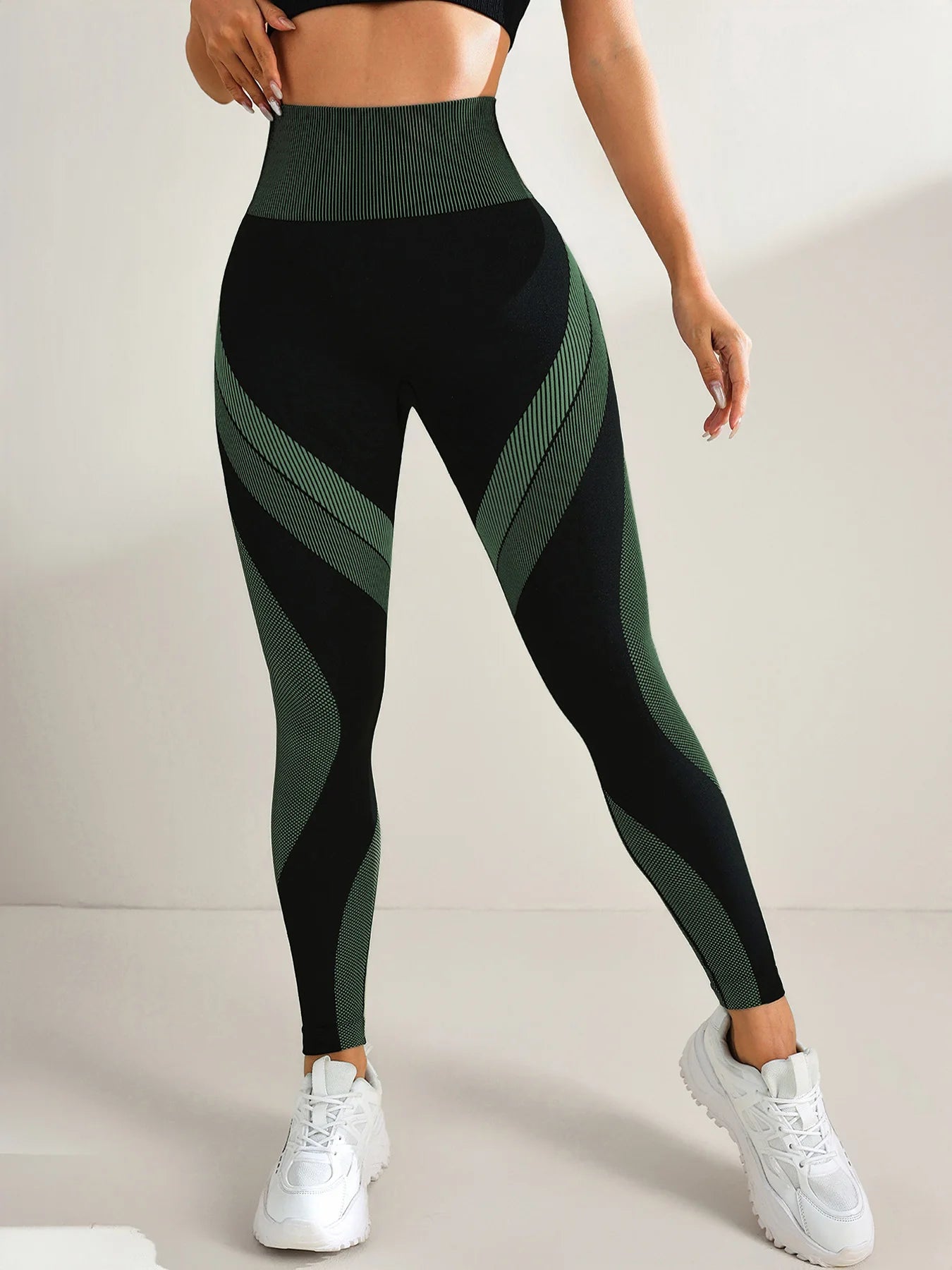 Women's Seamless Yoga Leggings Color Block High Waisted Soft&Stretchy Breathable Scrunch Butt Lifting Gym Sports Workout Pants
