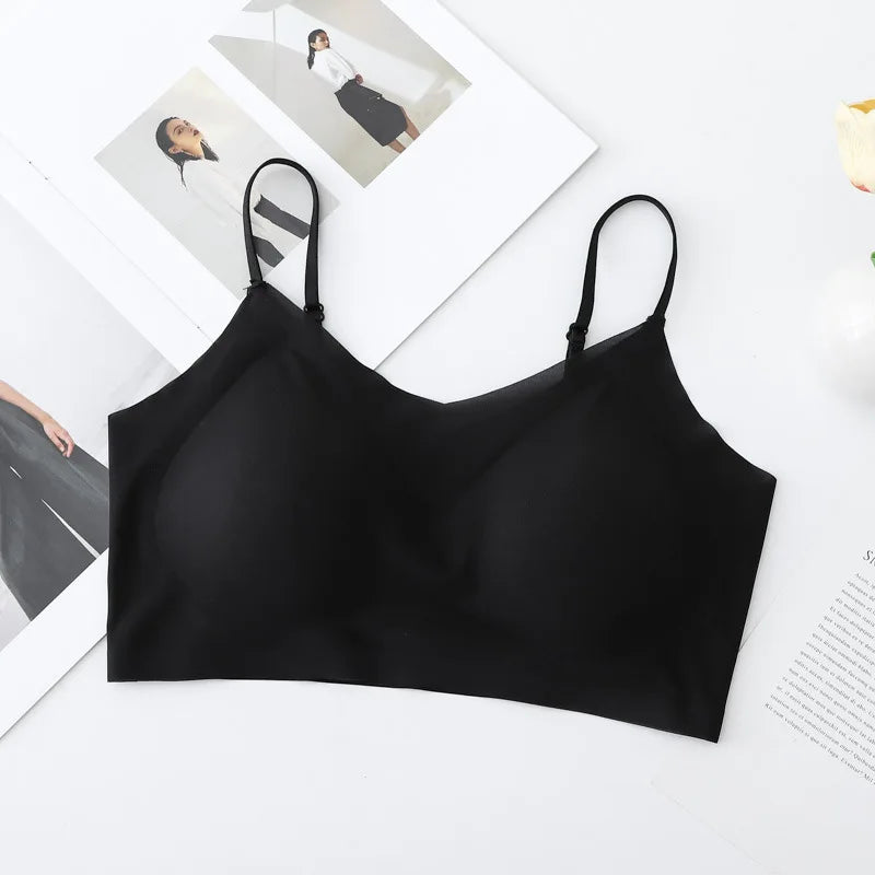 Ultra Thin Seamless Wireless Push Up Bralette Women Comfortable Breathable Cool Strappy Back Support Bra