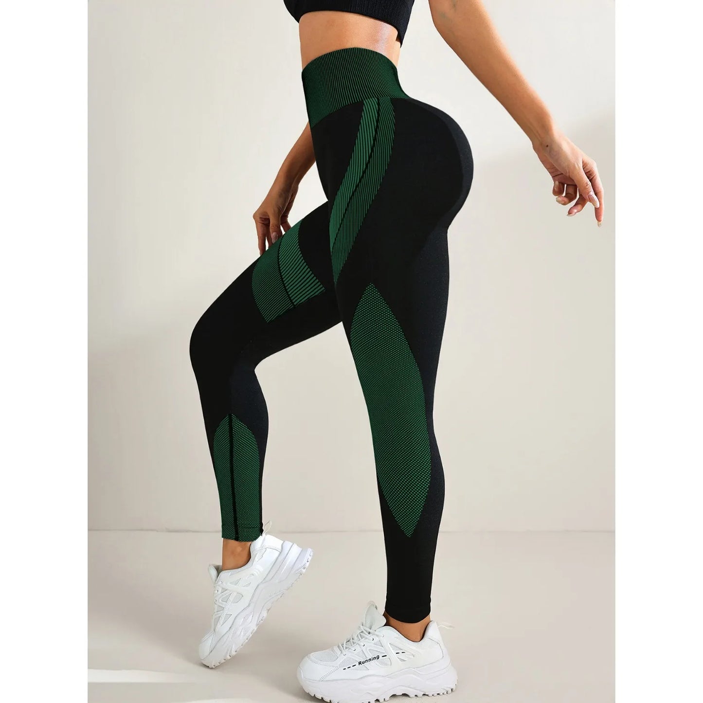 Women's Seamless Yoga Leggings Color Block High Waisted Soft&Stretchy Breathable Scrunch Butt Lifting Gym Sports Workout Pants