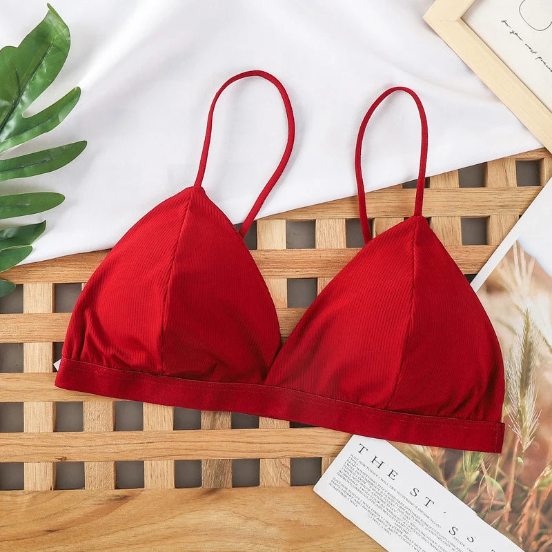 Seamless Bras For Women Thin Strap Wireless Push Up Bra Backless Triangle Cup Tube Top Comfort Underwear Bralette Sexy Lingerie