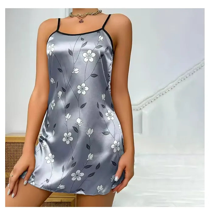Women Sexy Sleeveless Nightdress Satin Chemise Lingerie Sleepwear Night Dress Cami Slip Dress Nightwear Nightgowns