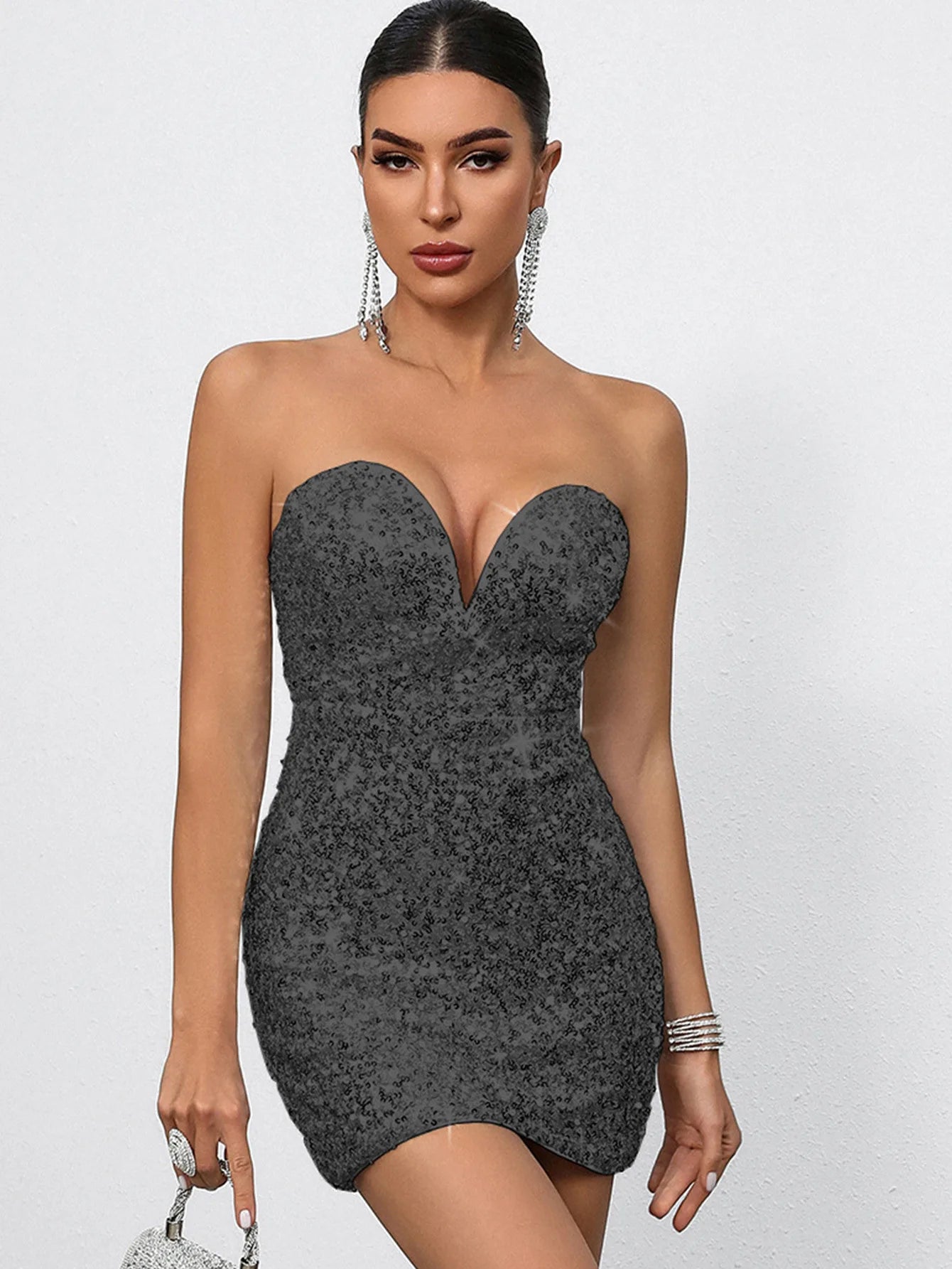 Woman Sexy Backless Sequins Prom Dresses Vestidos Womens Elegant Party Dresses Fashion Female Clothing Birthday dress XSY81230