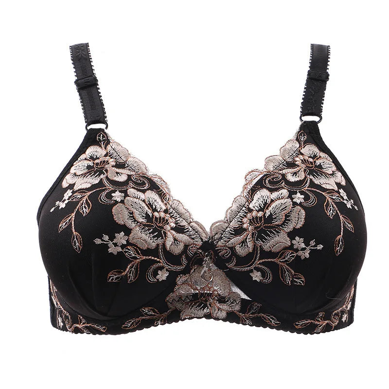 Seamless Soft Women Bra Thin Wireless Push Up Retro Print Comfortable Sleep Bra Lace Sexy Bra Brassiere Soutien Gorge Femme
