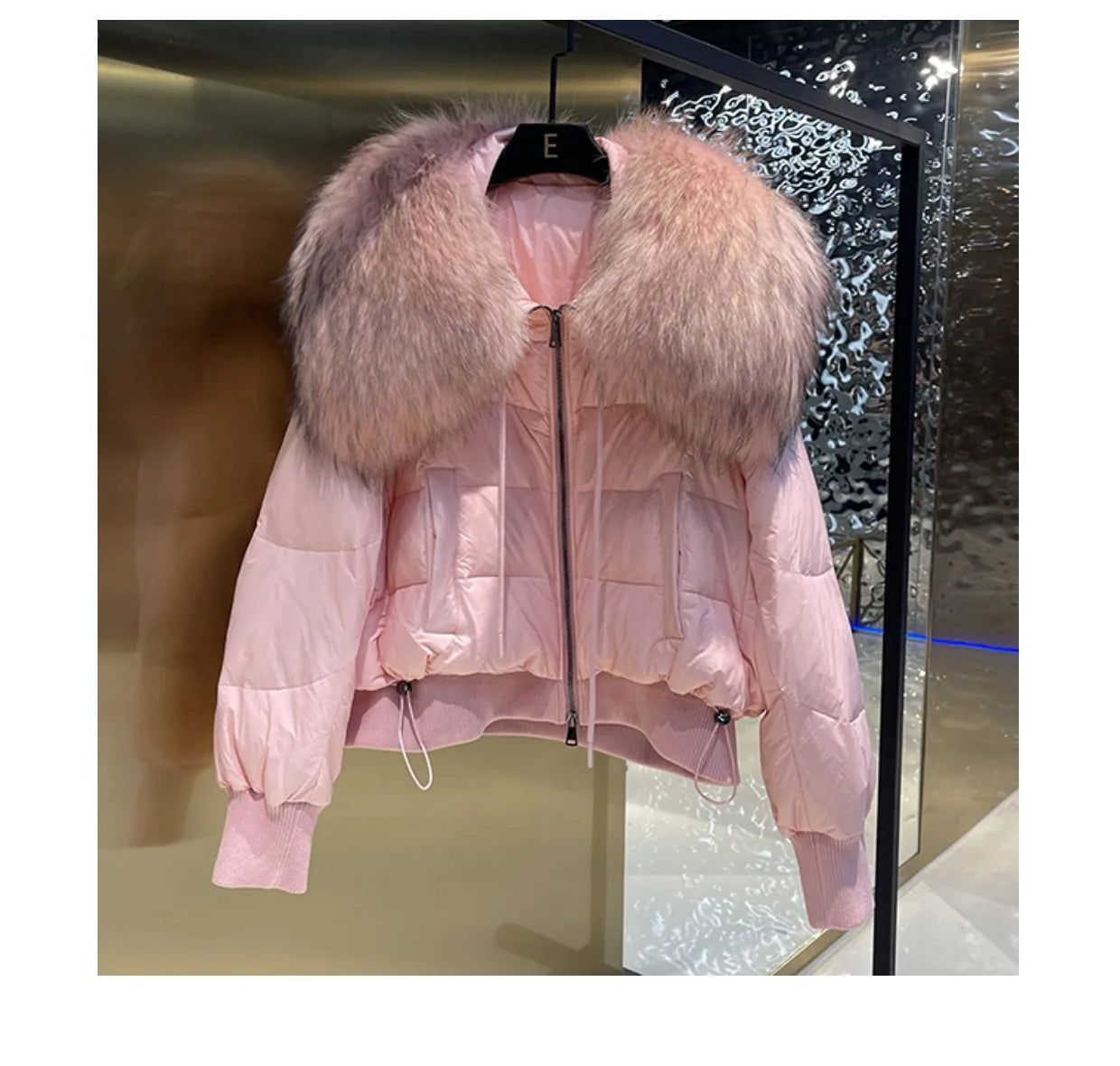 New 2023 Winter Puffer Jacket Women Thick Warm Short Parkas Real Natural Raccoon Fur Female Loose 90% White Duck Down Coat