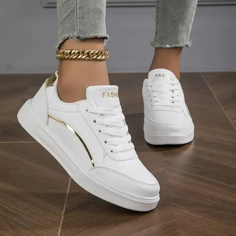 Hot Sell Women's Shoes Lightweight Casual Shoes Fashion Walking Shoes White Lace-up Sneakers Plus Size Platform Vulcanized Shoe