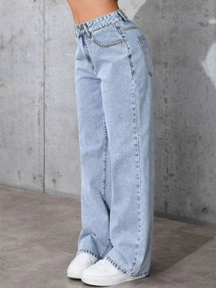 New in Fashion Women's Wear Loose Denim Wide Leg Pants Slimming High Waist All-match Jeans for Women High Waisted Jeans Clothing