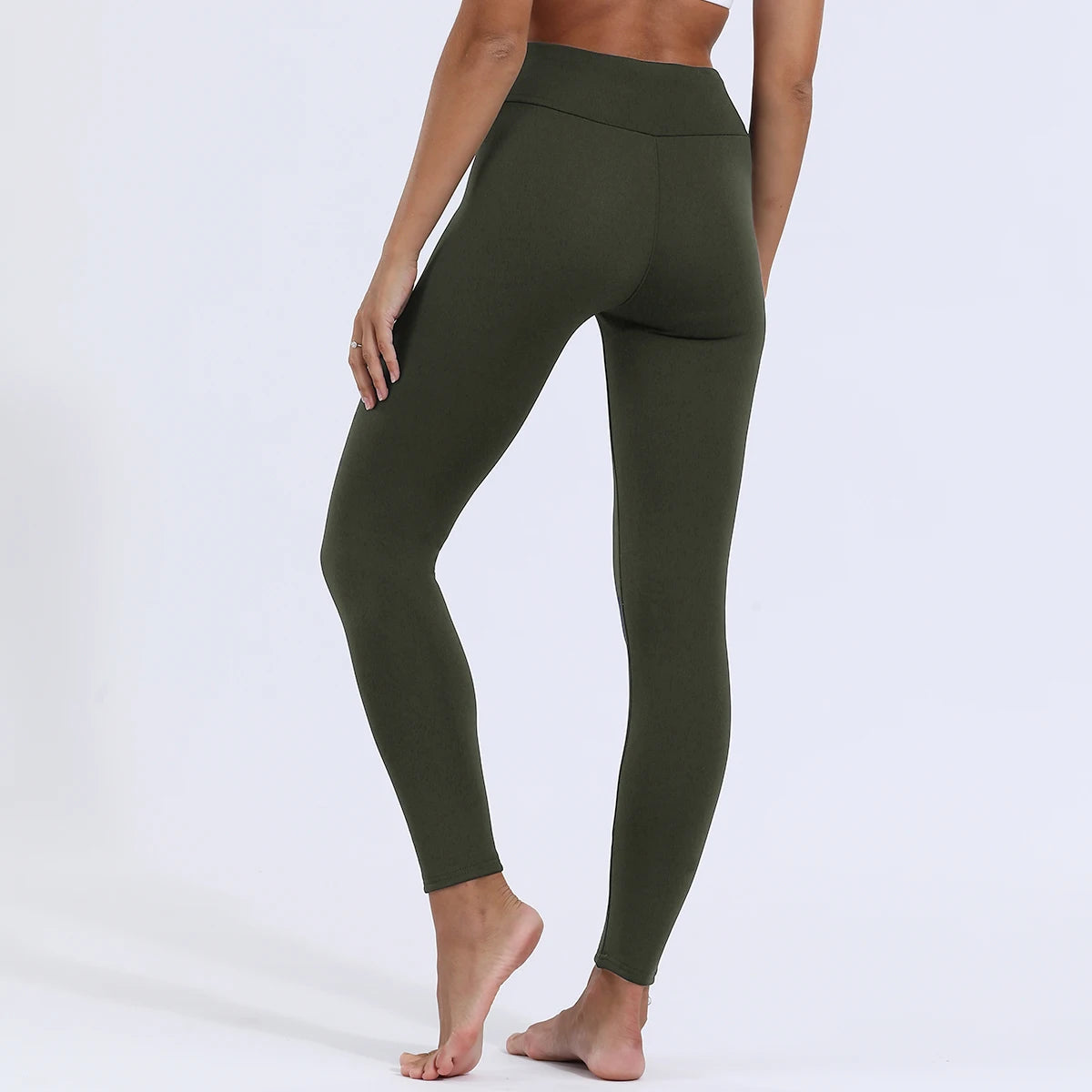 Women's High Waist Velvet Leggings Thermal Thick Warm Stretchy Pants Winter Cold-Resistant Super Warm Silm Fit Trousers