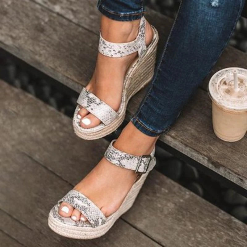 Heeled Sandals for Women Summer 2025 Espadrilles Women Sandals Comfort Buckle Strap Platform Shoes for Women New Sandalias Heels