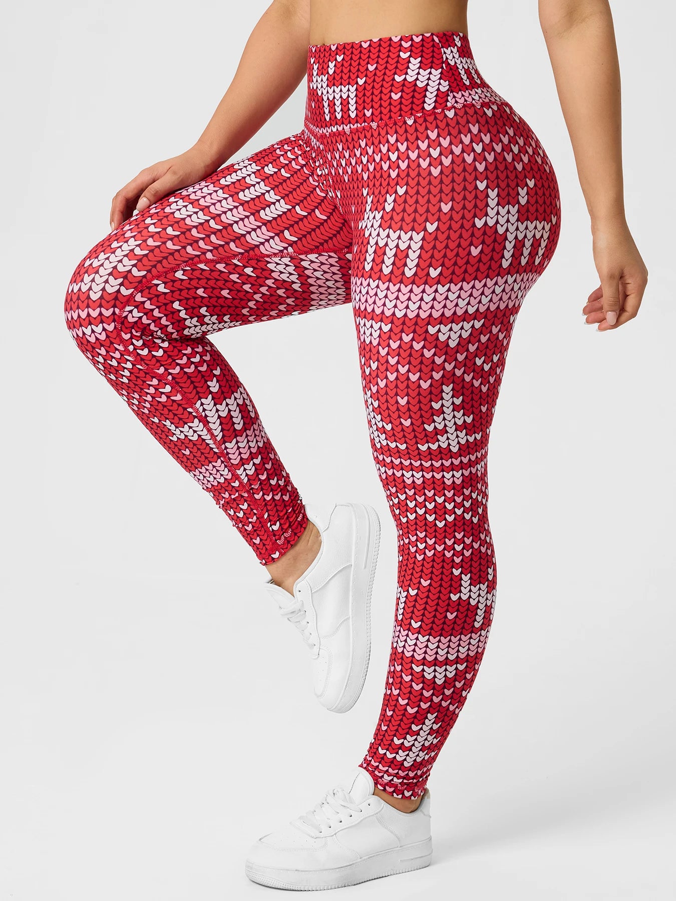 Christmas Print Women Leggings Hip Lifting Tummy Tuck Outdoor Leggings Slim Elastic Bottoms Festive Style Tights