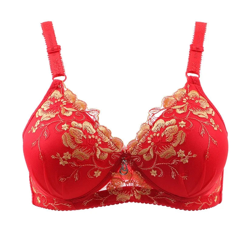 Seamless Soft Women Bra Thin Wireless Push Up Retro Print Comfortable Sleep Bra Lace Sexy Bra Brassiere Soutien Gorge Femme