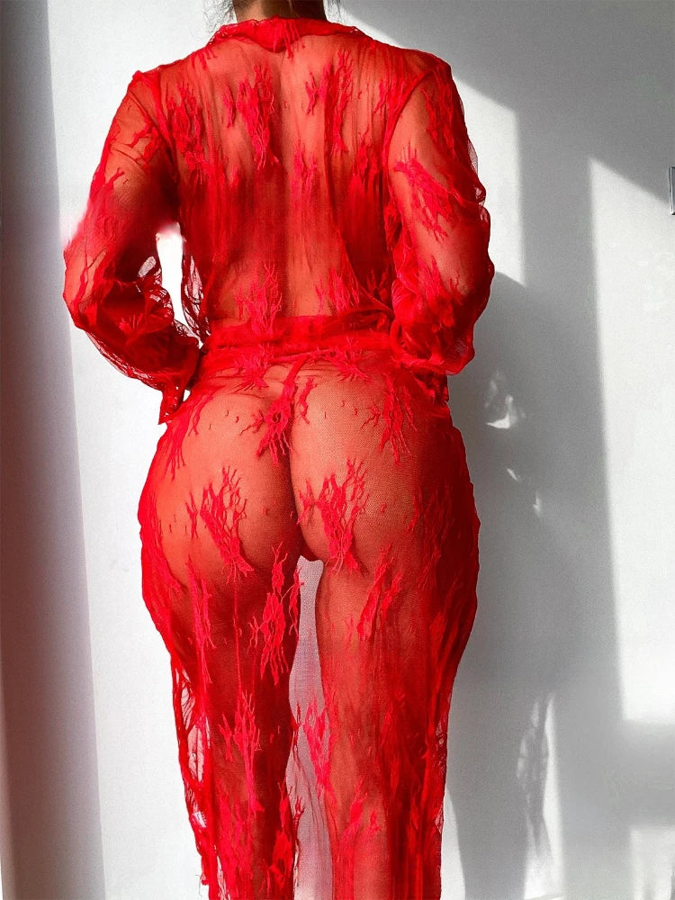 New Long Underwear Women Ball Gowns Sexy Chemise SeeThrough Nightgown Erotic Transparent Lingerie Exotic Temptation Loungewear