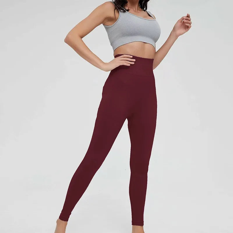 High Waist Sports Leggings Women Solid Color Seamless Pants High Quality Gym Workout Running Fitness Leggings Butt Lift Pants