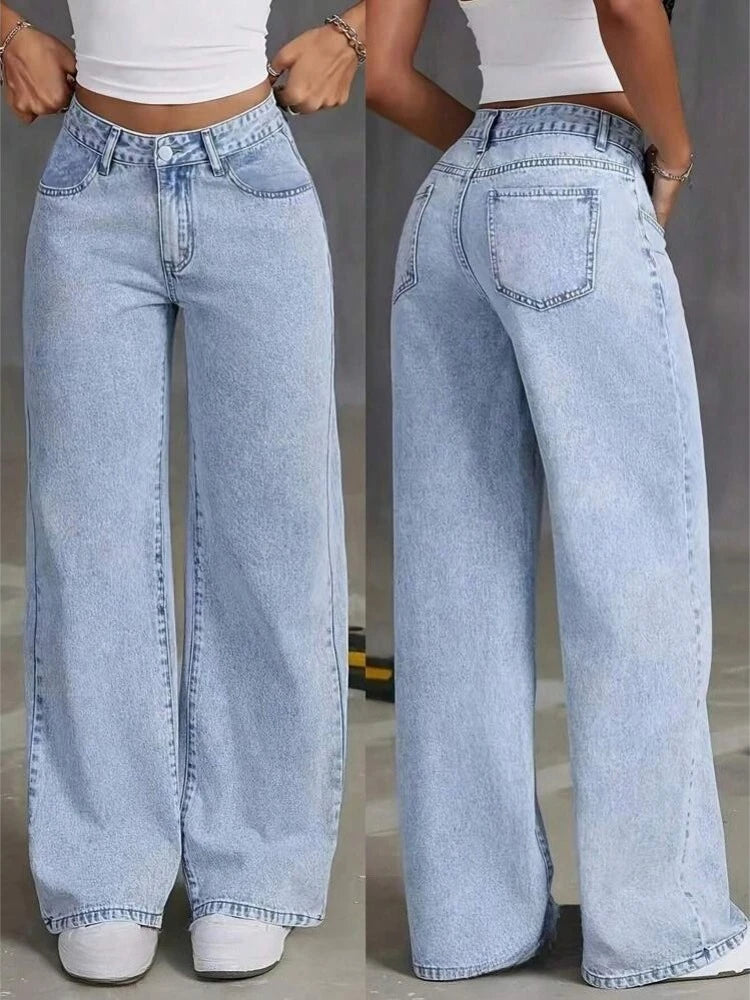 New in Fashion Women's Wear Loose Denim Wide Leg Pants Slimming High Waist All-match Jeans for Women High Waisted Jeans Clothing