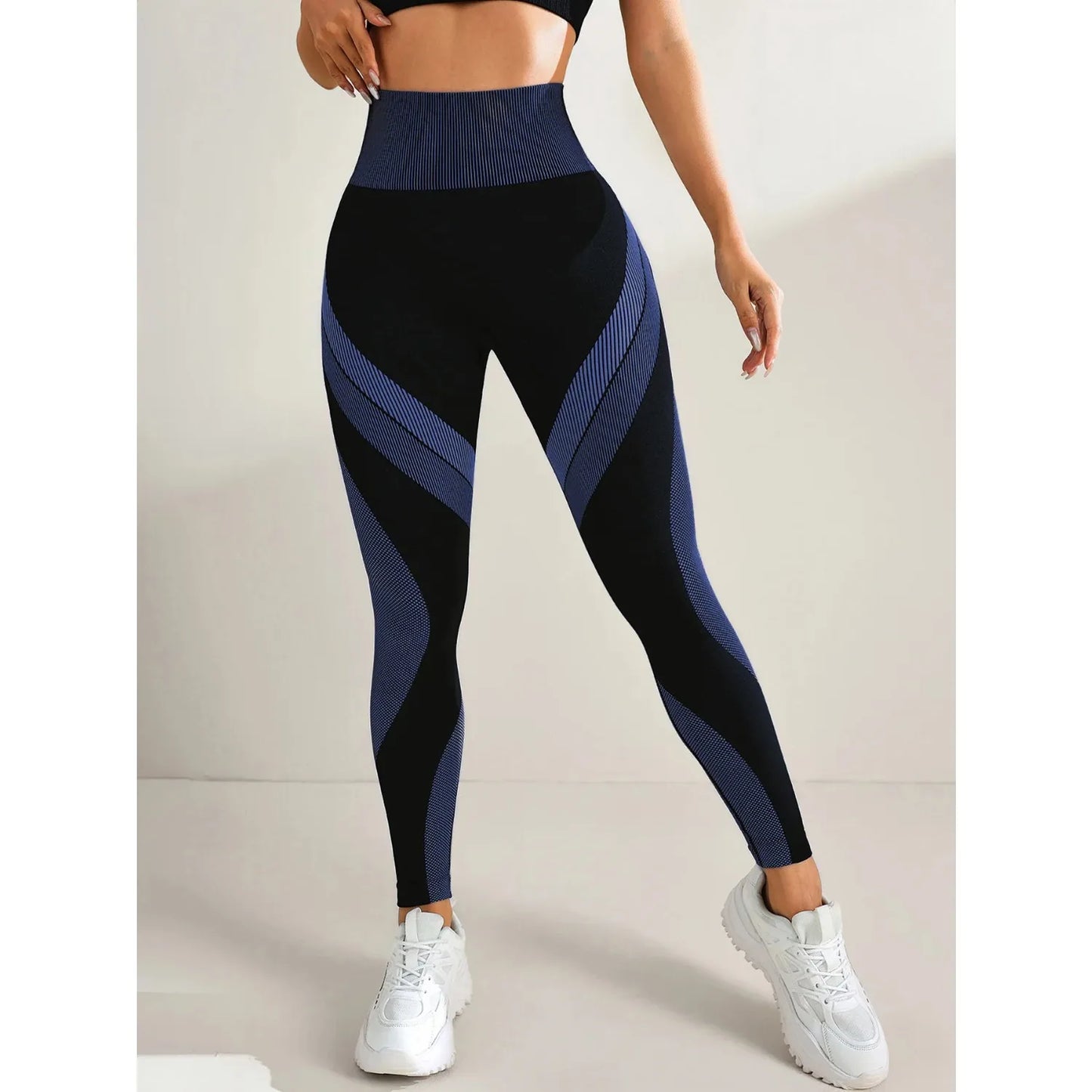 Women's Seamless Yoga Leggings Color Block High Waisted Soft&Stretchy Breathable Scrunch Butt Lifting Gym Sports Workout Pants