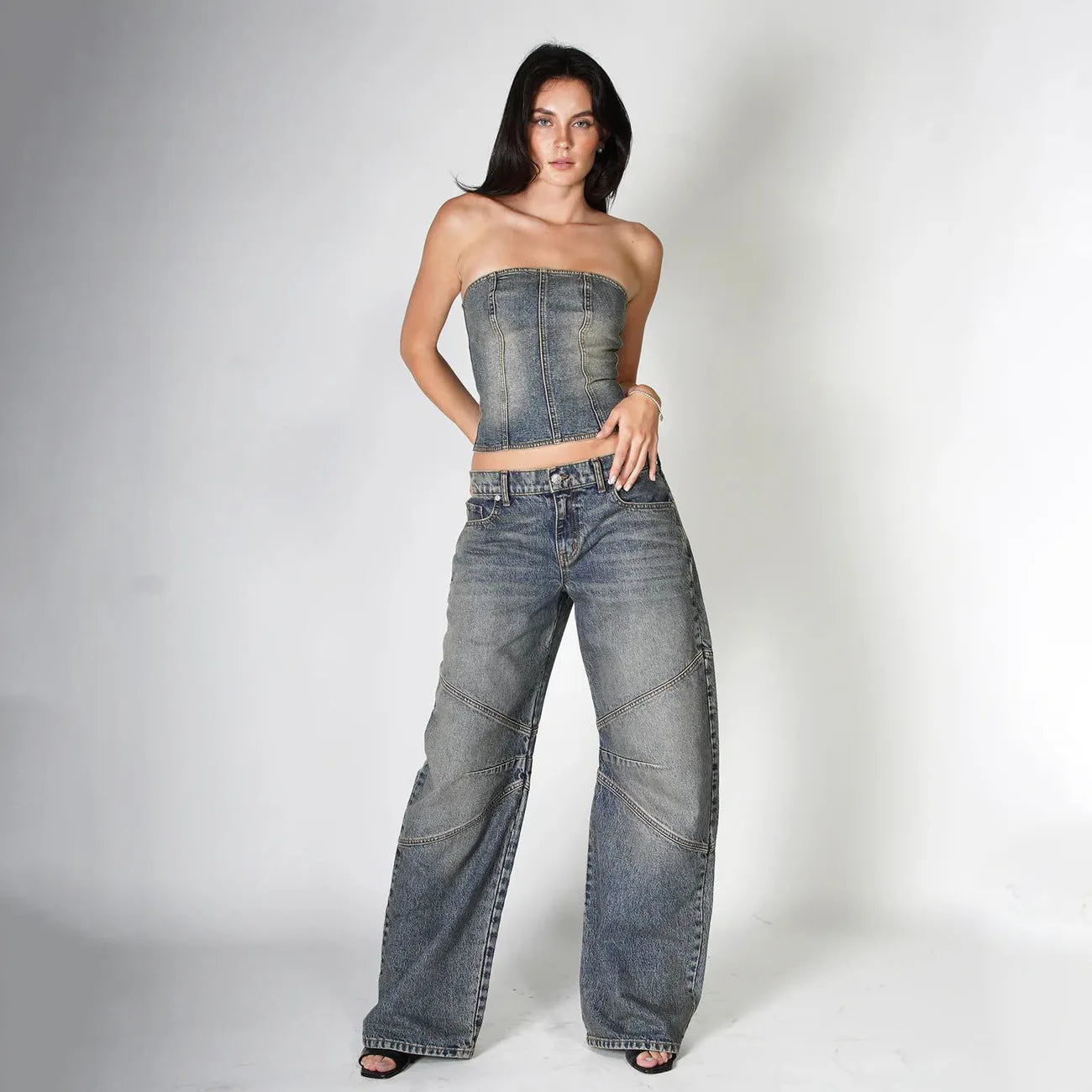 Vintage American-style Straight Jeans Women High Waist Casual Loose Denim Pants Female Comfortable Commuter Wide Leg Trousers