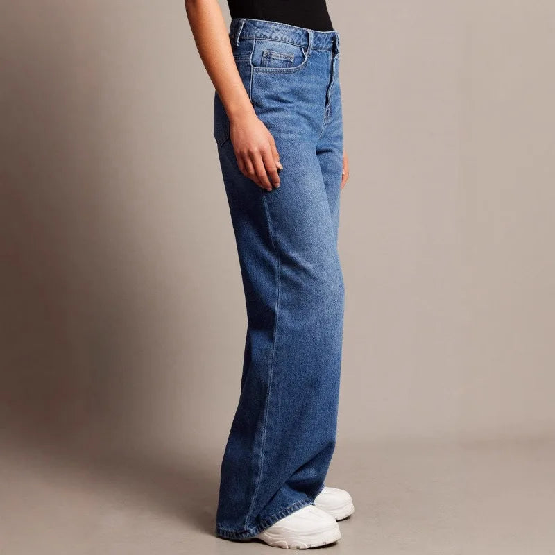 Fashion Vintage Wide Leg Jeans Women High Waist Loose Casual Denim Pants