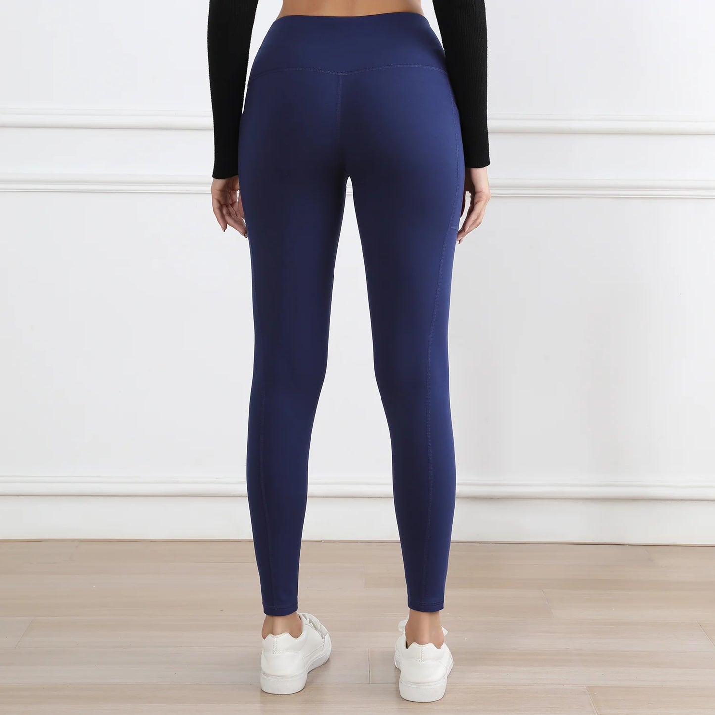 Winter Warm Women Leggings with 3 Pockets Fleece Lined Fintness Pants High Waist Butt Lifting Outdoor Sports Legging Casual Wear