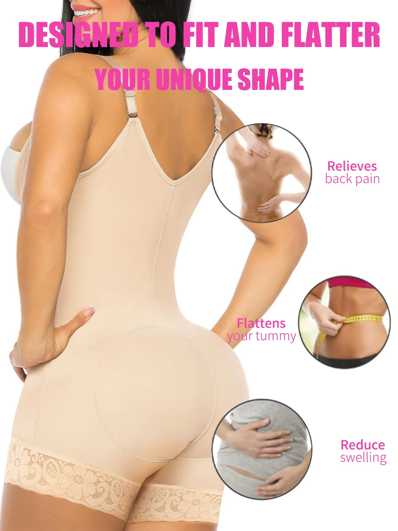 Women's Full Body Shapewear Tummy Control Shaper Girdle with Butt Lift Slimming Bodysuit Corrective Underwear