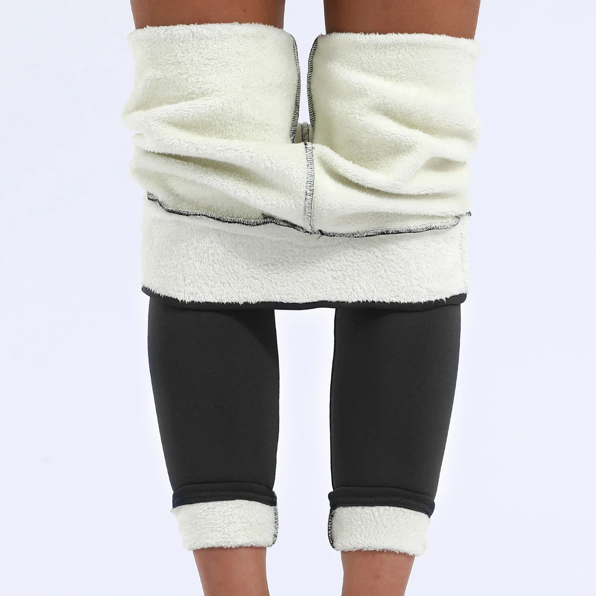 Women's High Waist Velvet Leggings Thermal Thick Warm Stretchy Pants Winter Cold-Resistant Super Warm Silm Fit Trousers
