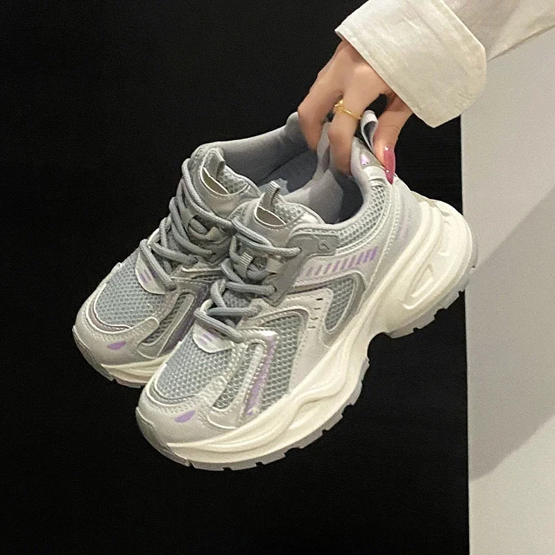 Casual Women's Vulcanized Shoes Design Lace Genuine Sports Women's Sports Shoes Women's Brand Shoes Barefoot Shoes Tennis