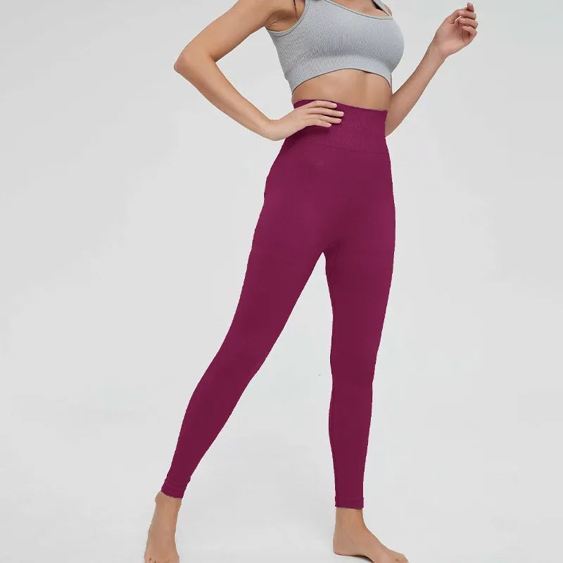 High Waist Sports Leggings Women Solid Color Seamless Pants High Quality Gym Workout Running Fitness Leggings Butt Lift Pants