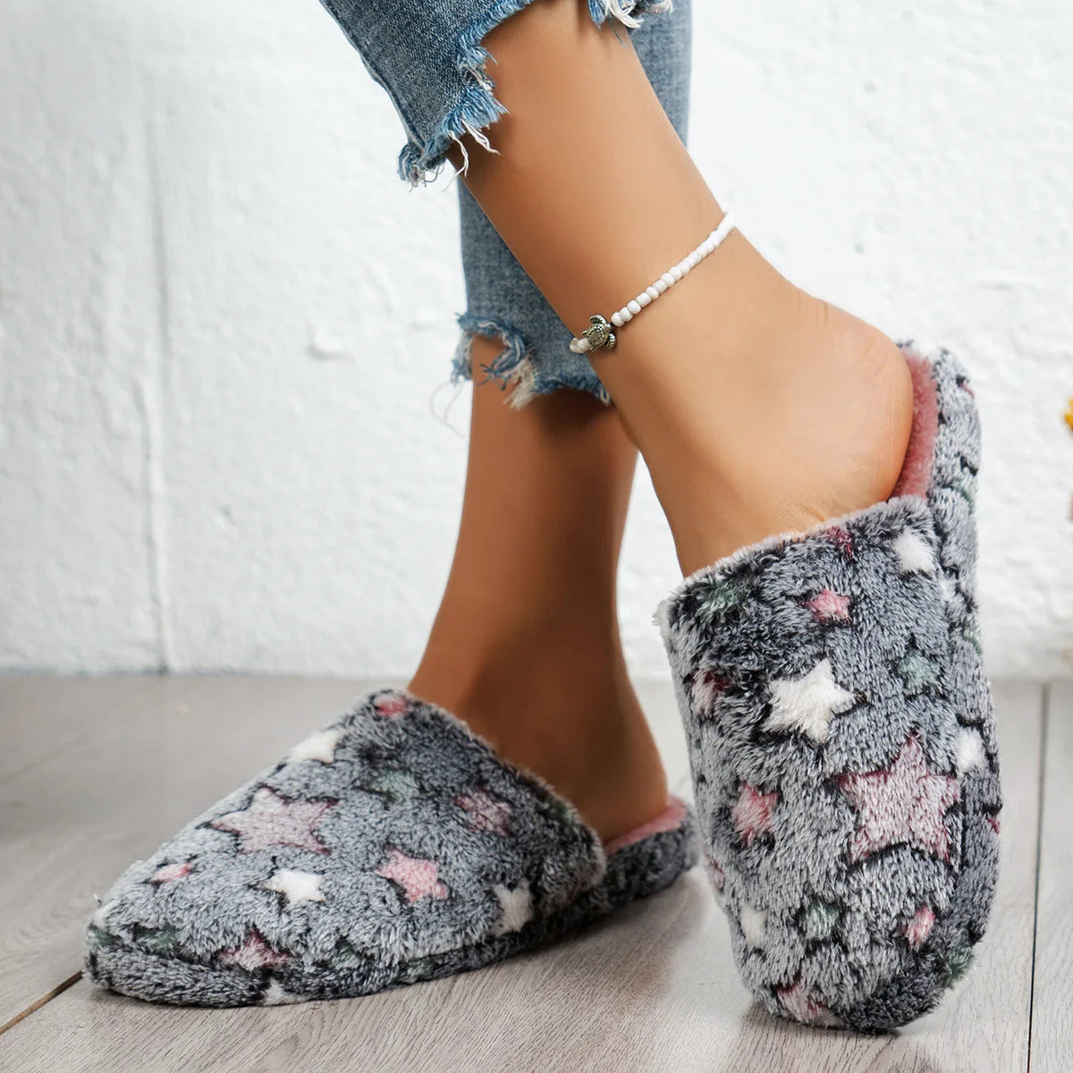 Women Men Home Slippers Autumn Winter Warm Furry Plush Shoes Indoor Bedroom Light EVA Couple Cotton Slipper Solid Soft Flip Flop