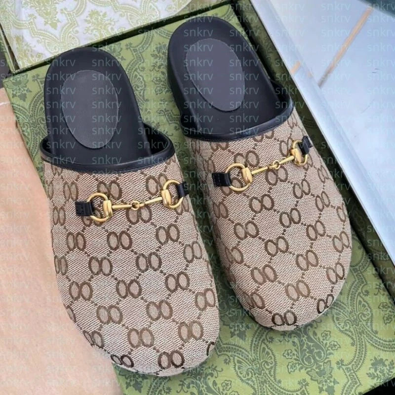 2025 New Women's Fashion Half Dragged Baotou Shoes Thick Bottom Casual Versatile Lazy Shoes