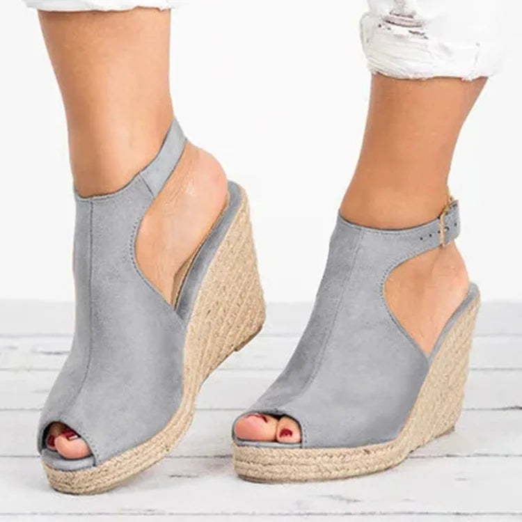 Heeled Sandals for Women Summer 2025 Espadrilles Women Sandals Comfort Buckle Strap Platform Shoes for Women New Sandalias Heels