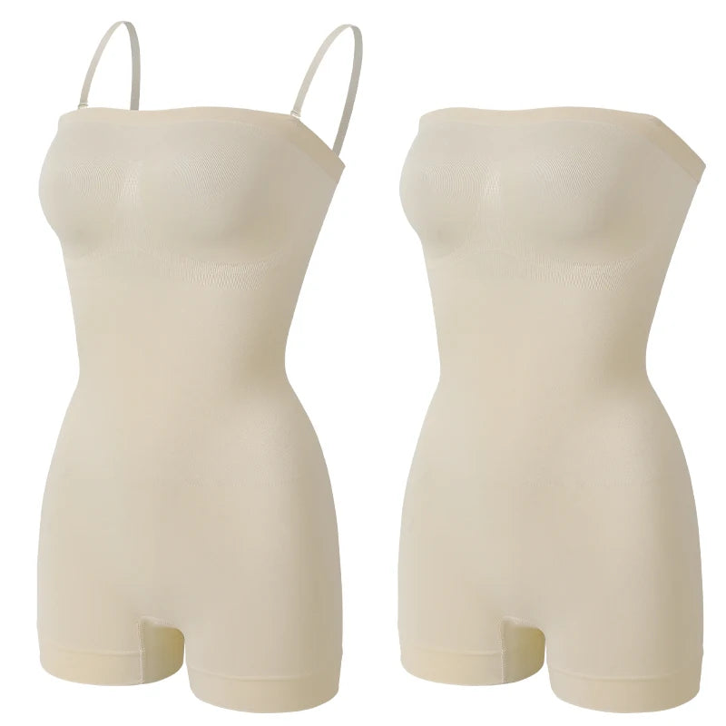 Womens Removable Shoulder Strap Shapewear Bodysuits Tummy Control Butt Lifter Underwear Full Body Shaper Tube Top Jumpsuits New