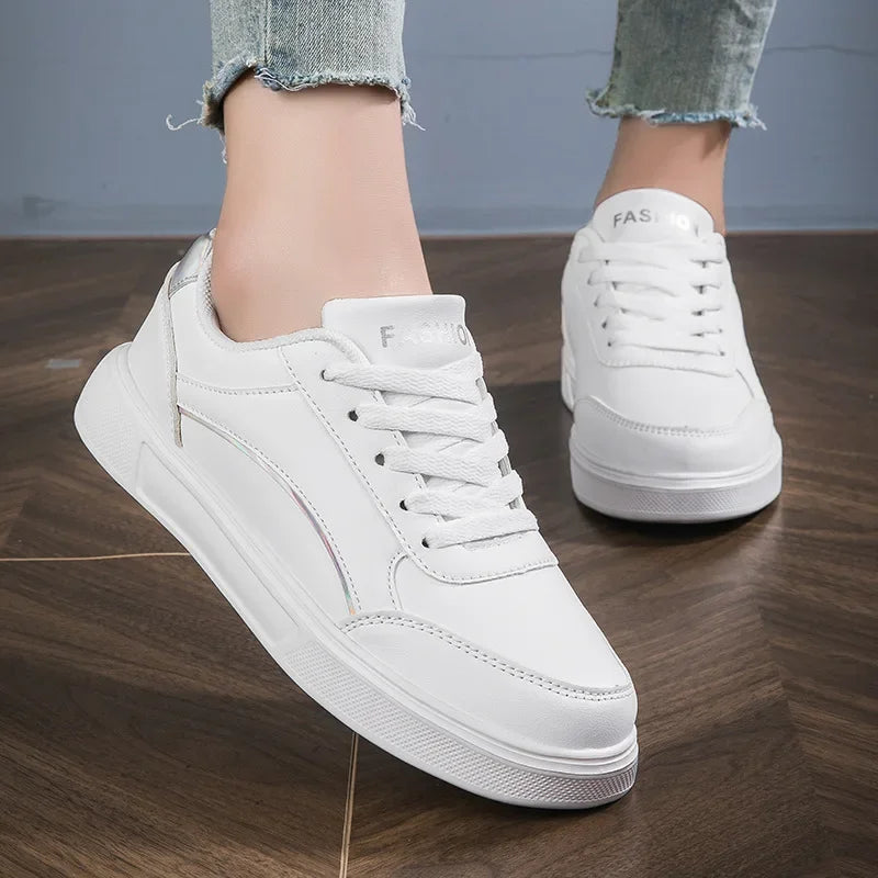 Hot Sell Women's Shoes Lightweight Casual Shoes Fashion Walking Shoes White Lace-up Sneakers Plus Size Platform Vulcanized Shoe