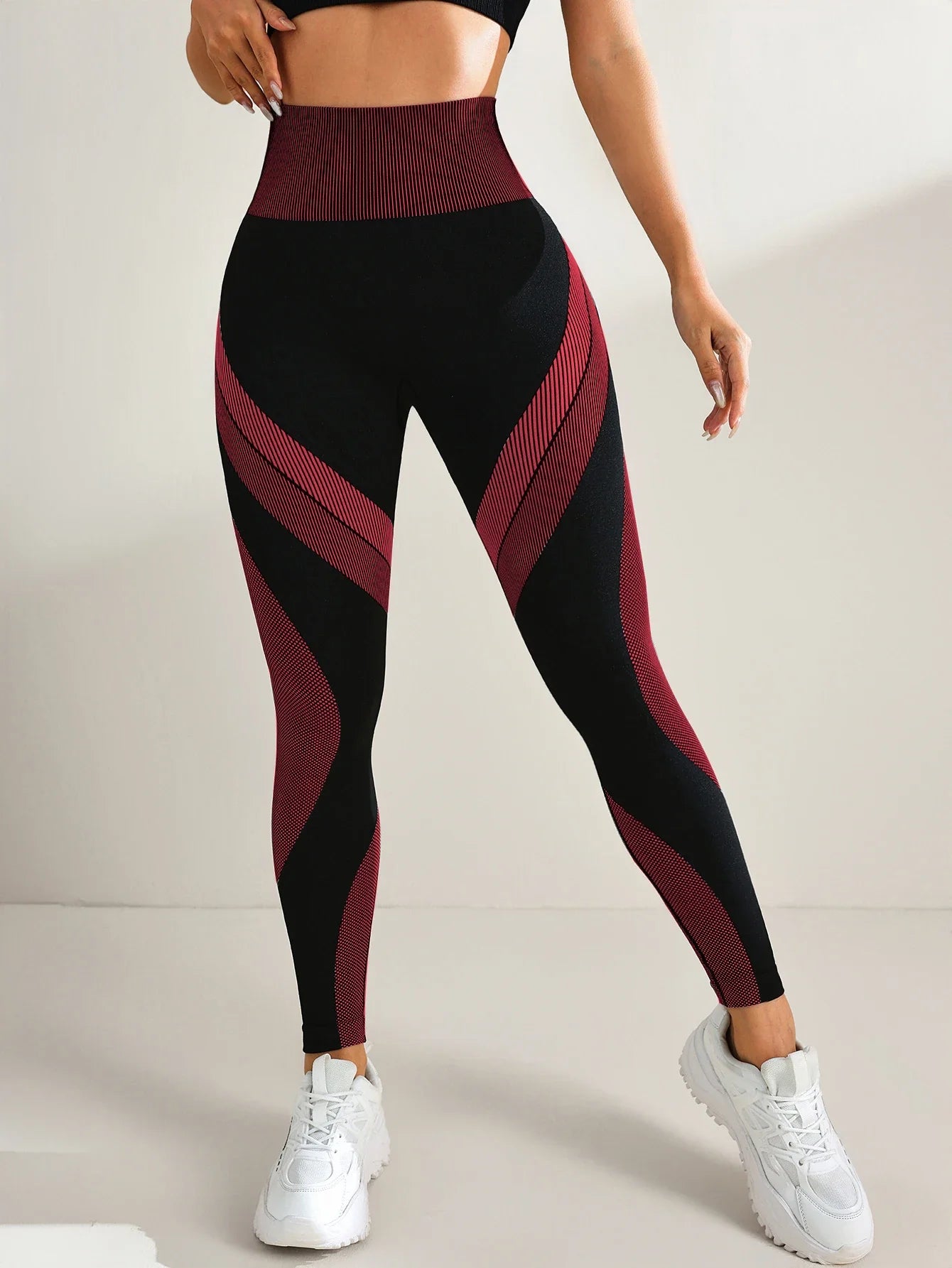 Women's Seamless Yoga Leggings Color Block High Waisted Soft&Stretchy Breathable Scrunch Butt Lifting Gym Sports Workout Pants