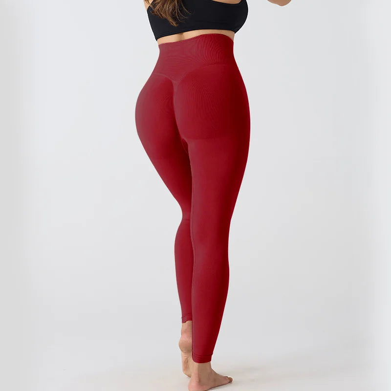 High Waisted Yoga Leggings for Women Seamless Butt Lifting Workout Pants High Stretch Gym Fitness LeggingsBreathable Sports Wear