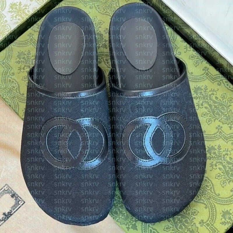 2025 New Women's Fashion Half Dragged Baotou Shoes Thick Bottom Casual Versatile Lazy Shoes