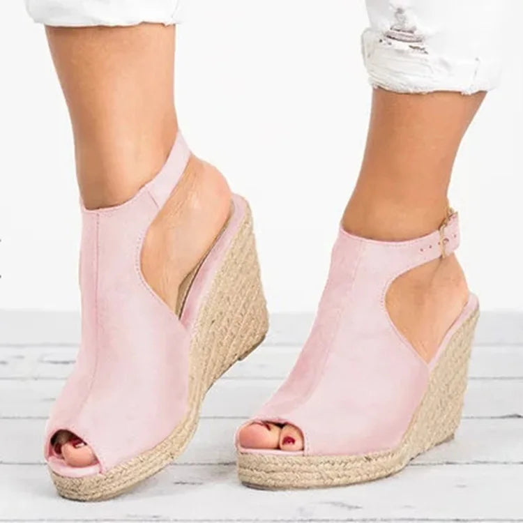 Heeled Sandals for Women Summer 2025 Espadrilles Women Sandals Comfort Buckle Strap Platform Shoes for Women New Sandalias Heels