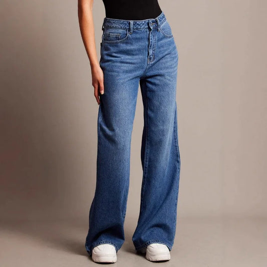 Fashion Vintage Wide Leg Jeans Women High Waist Loose Casual Denim Pants