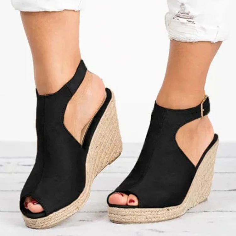 Heeled Sandals for Women Summer 2025 Espadrilles Women Sandals Comfort Buckle Strap Platform Shoes for Women New Sandalias Heels