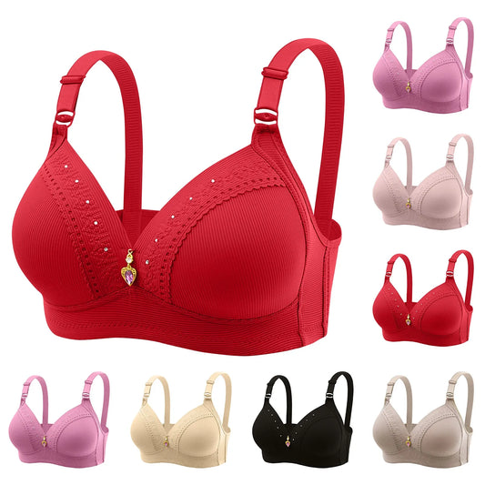 Women's Large Size Wireless Comfortable Breathable Push-Up Women's Underwear Bra