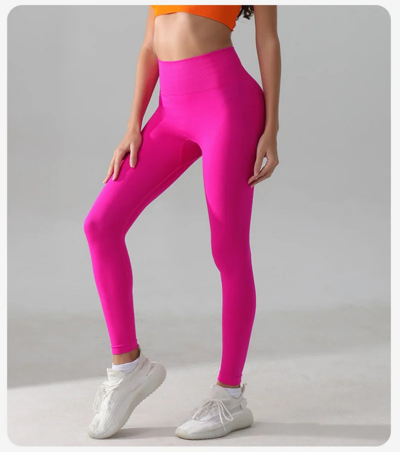 Women V Back Sports Yoga Leggings High Waist Scrunch Gym Sports Leggins Elastic V Cut Training Pants Workout Tights
