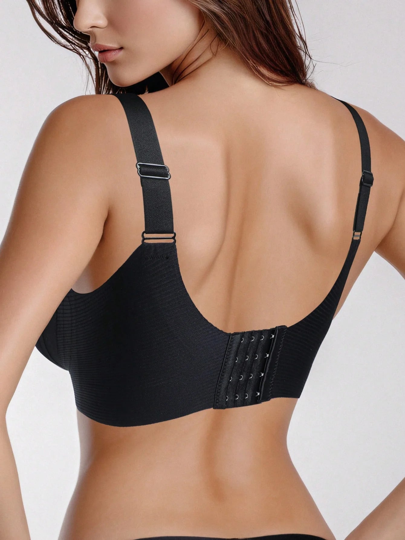 FINETOO M-4XL Women's Seamless Push-Up Bra with Removable Pads Comfortable Wireless Solid Color Adjustable Band Size Bra Top