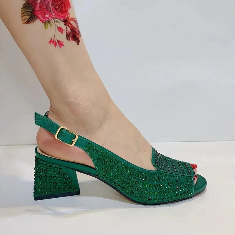 Geriger Gegallel Polka Dot Slingback Sandals - Elegant Rhinestone, Lace-Up High Heels, Peep Toe Comfort