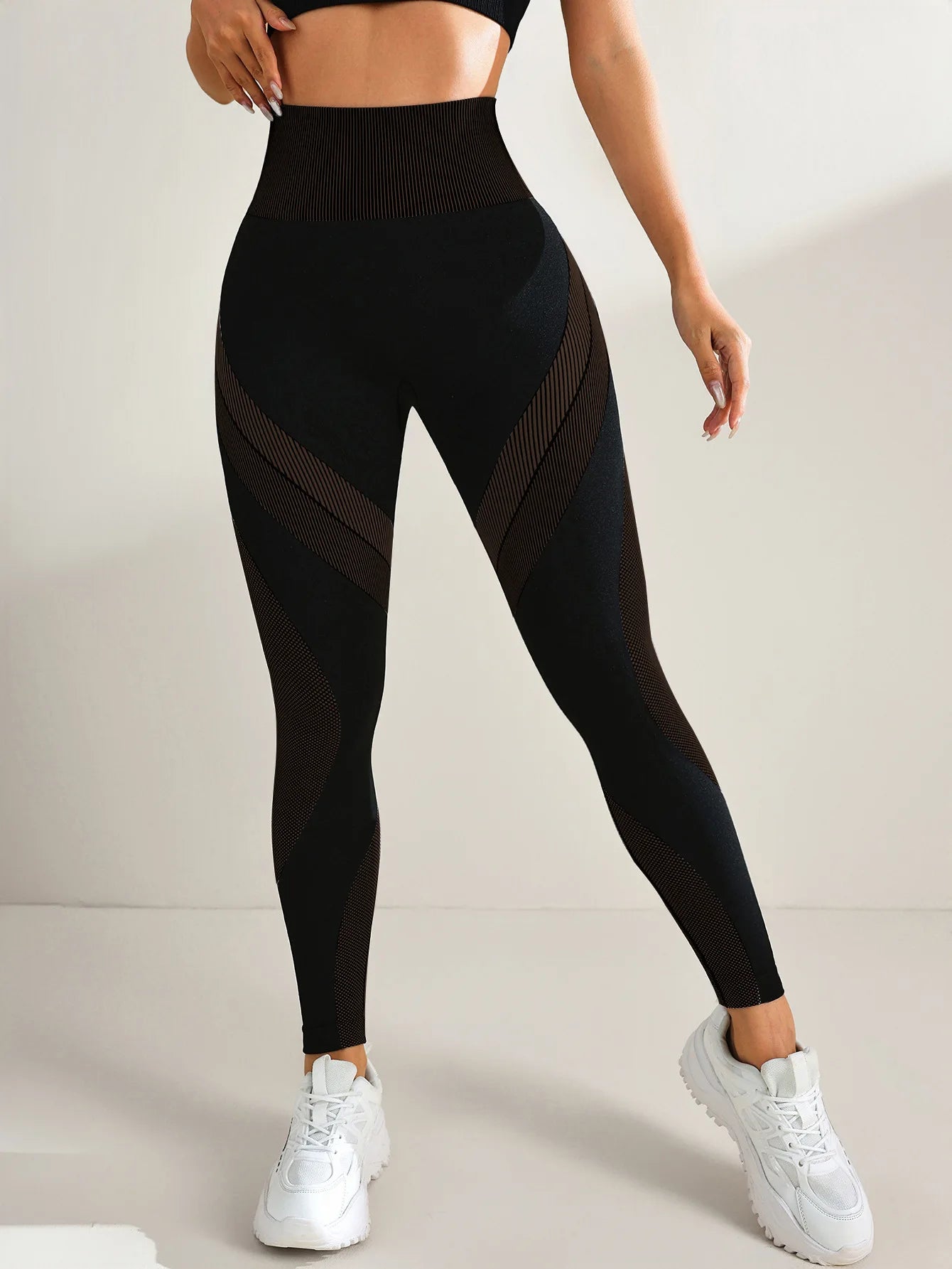 Women's Seamless Yoga Leggings Color Block High Waisted Soft&Stretchy Breathable Scrunch Butt Lifting Gym Sports Workout Pants