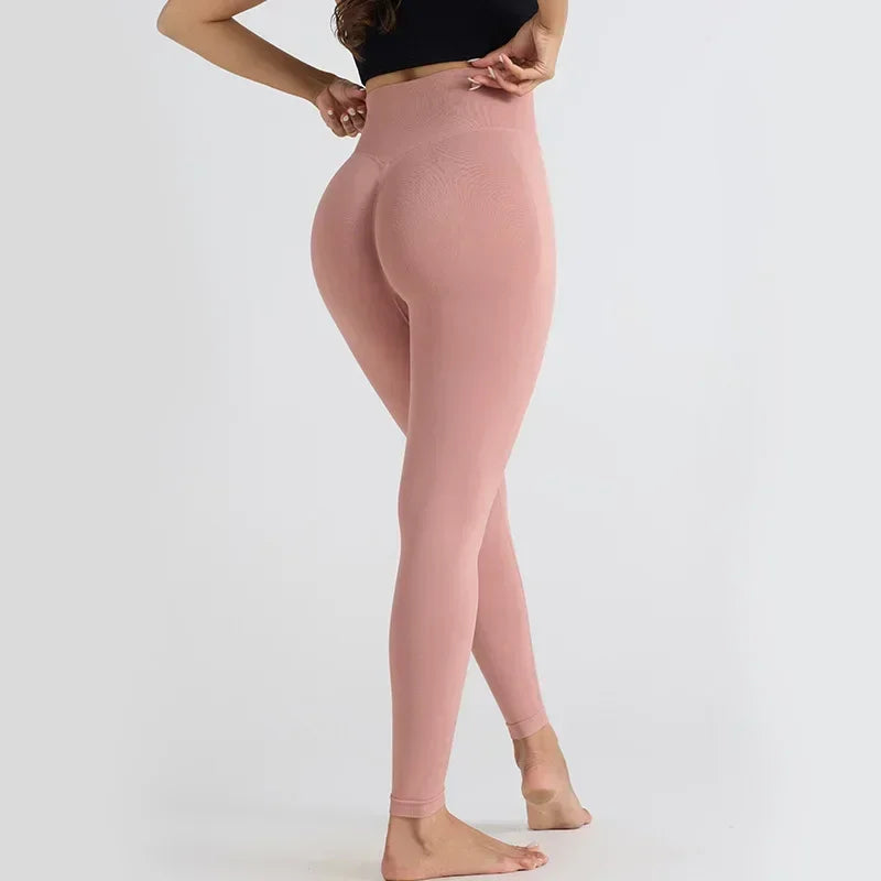 High Waisted Yoga Leggings for Women Seamless Butt Lifting Workout Pants High Stretch Gym Fitness LeggingsBreathable Sports Wear