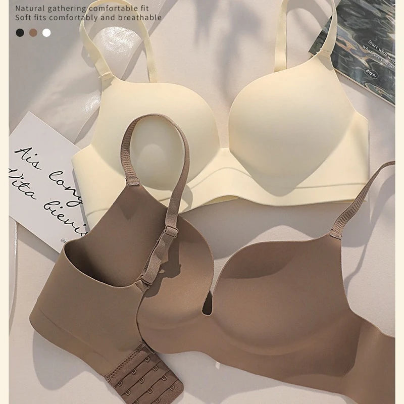 Women Seamless Bra Wireless Push Up Bralette Small Chest Breathable Underwear Female Gathered Invisible Top Comfort Lingerie
