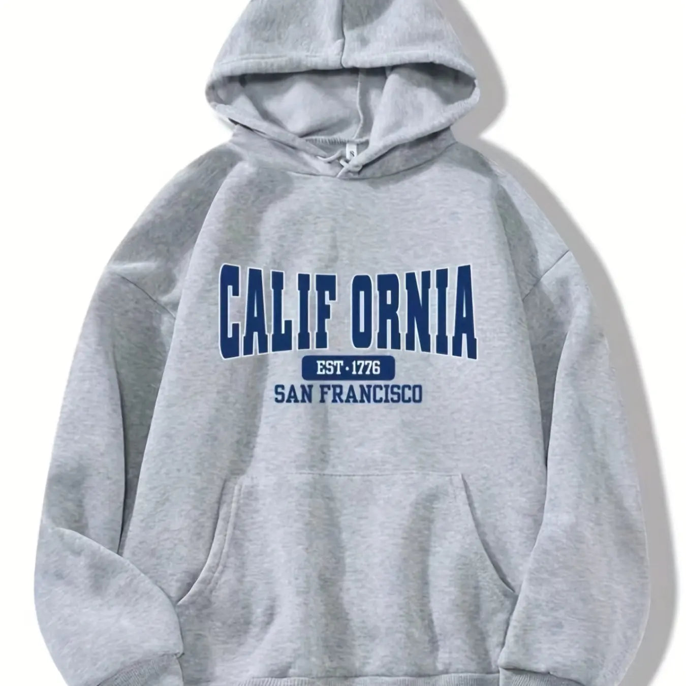 Women's casual hoodie sweatshirt with California letter print round neck long sleeved, autumn and winter regular edition
