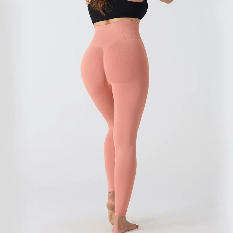 High Waisted Yoga Leggings for Women Seamless Butt Lifting Workout Pants High Stretch Gym Fitness LeggingsBreathable Sports Wear