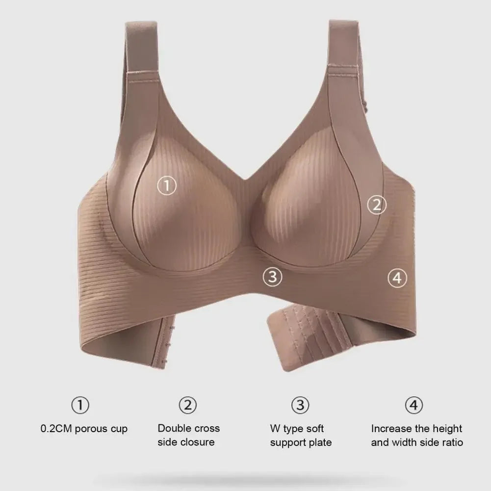 Wire-free Bra Wireless Push-up Bra with Natural Lift High Stretchability for All-day Support Full Coverage Yoga Underwear Vest