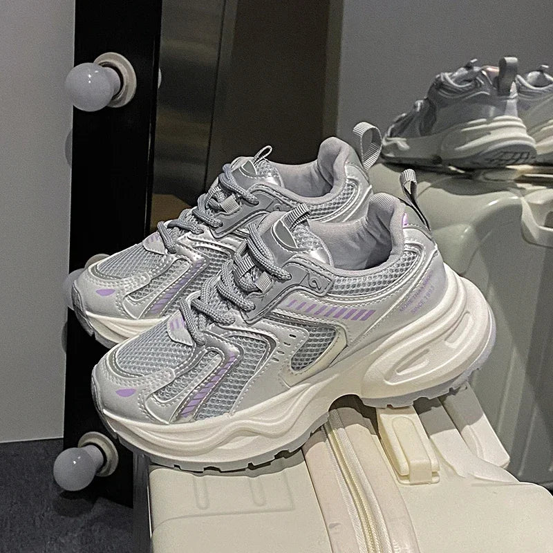 Casual Women's Vulcanized Shoes Design Lace Genuine Sports Women's Sports Shoes Women's Brand Shoes Barefoot Shoes Tennis