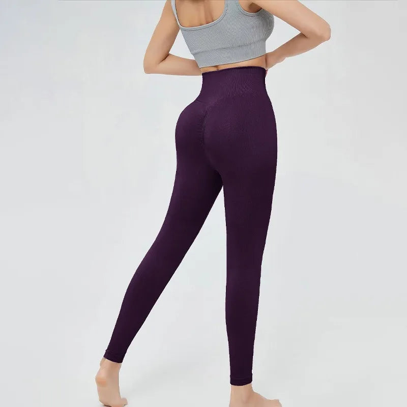 High Waist Sports Leggings Women Solid Color Seamless Pants High Quality Gym Workout Running Fitness Leggings Butt Lift Pants
