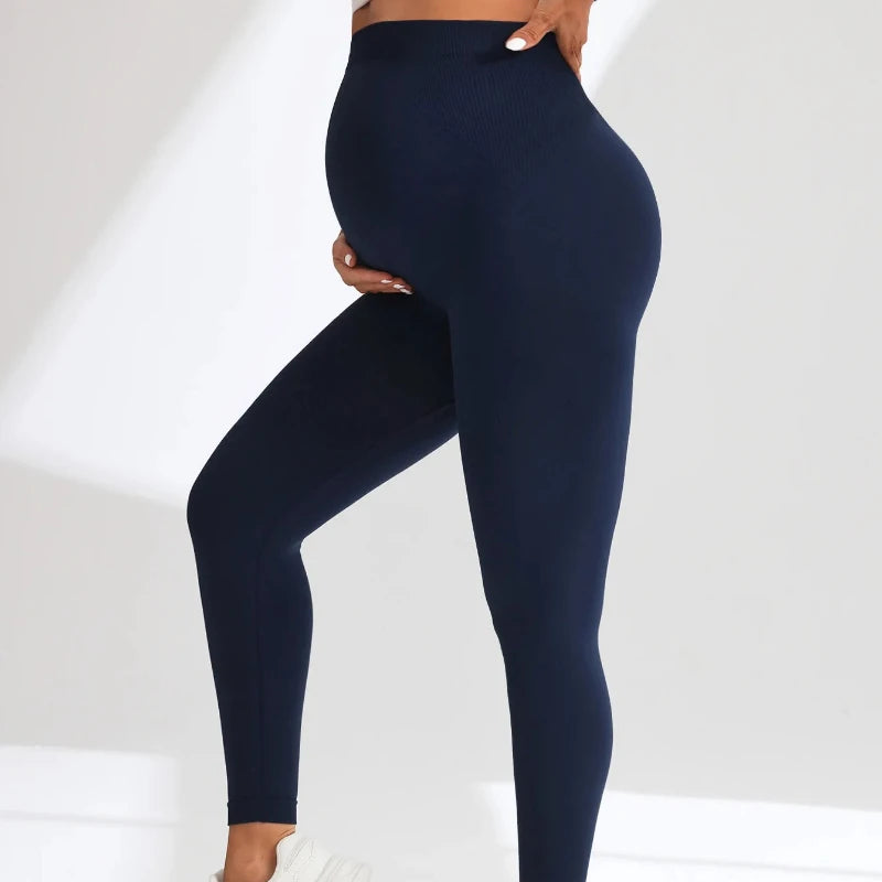 New Seamless Knited Yoga Pants High Waist Pregnancy Leggings Maternity Clothes for Pregnant Women Belly Support Body Long Pants